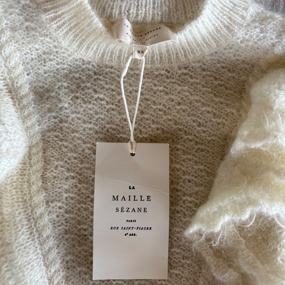 Sezane new with tags ruffled wool/mohair sweater XS - Picture 2 of 10